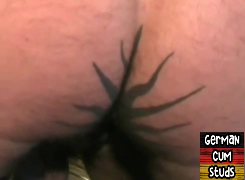Pierced German DILF cums on bottom face in bareback 3some