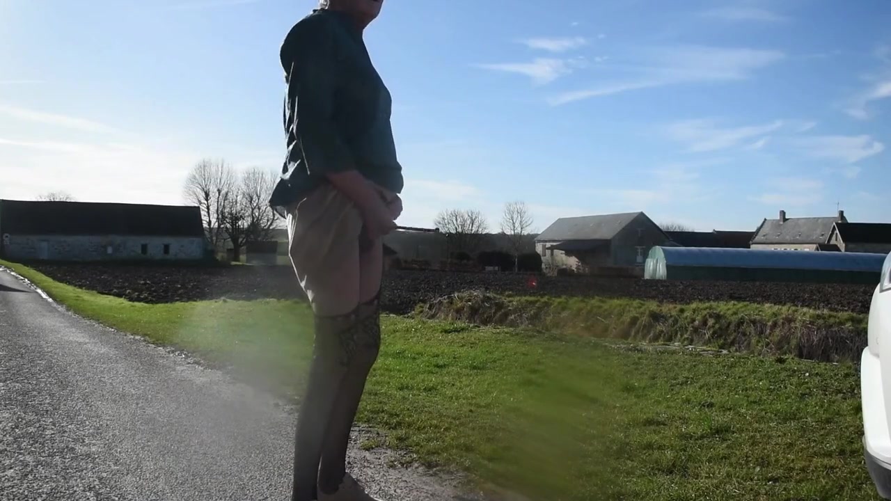 Shemale Trans Sounding Lingerie Outdoors 1