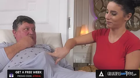GrandpasFuckTeens - Hottest Housekeeper Nelly Kent Feeds Her Old Man With Her Tasty Pussy
