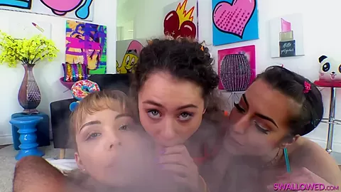 Swapping & Sucking Cock With Aliya, Allie & Spencer