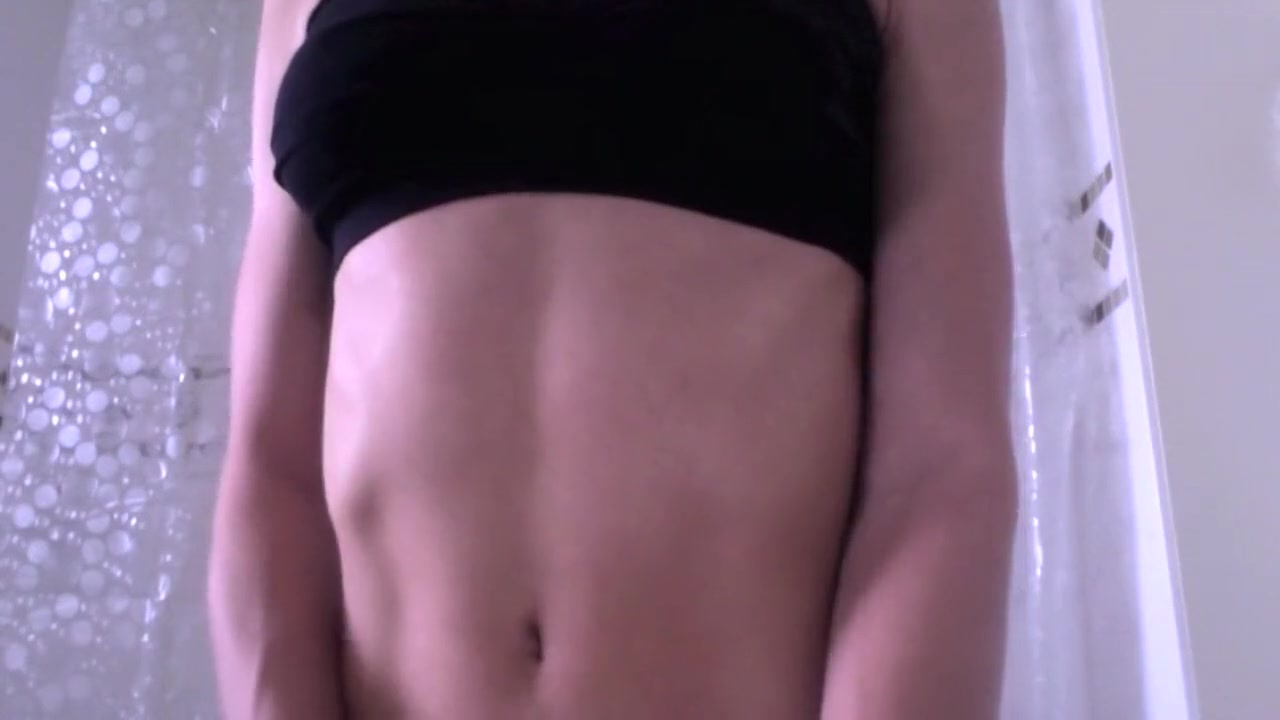 Hung shemale shows off body