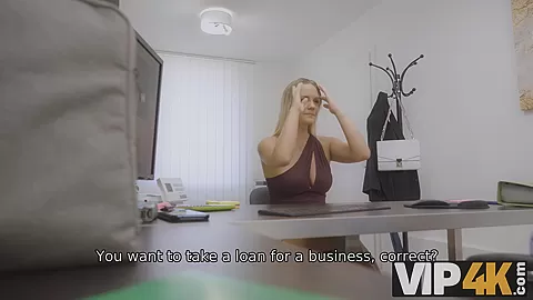 VIP4K. Hottie tries to realize her dream though sexual relationship with loaner