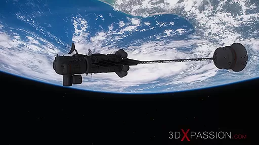 Female sex cyborg fucks hard a horny girl in the space station