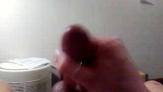 Stroking my cock while precum drips out!