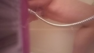 Naughty amateur shower head pussy fun