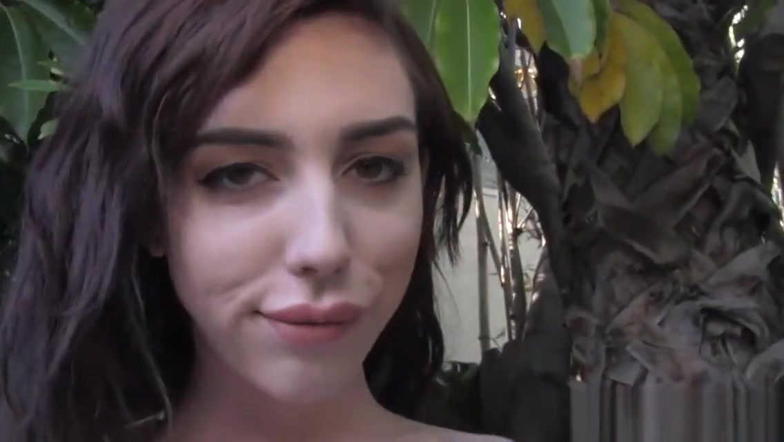Solo tgirl in bikini masturbating outdoors