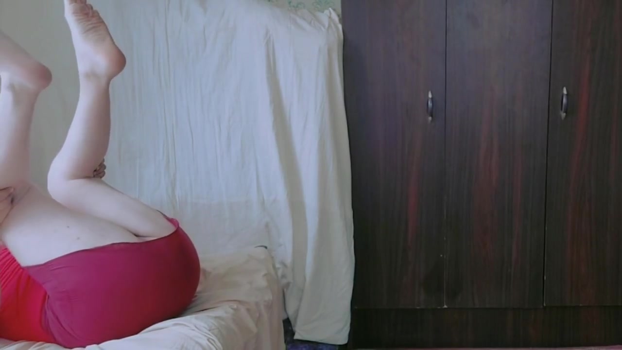 Stepsister Cheating In Her Private Room In Red Mini Skirt White Legs
