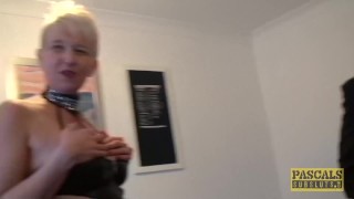 Mature British whore anally drilled hard before swallowing