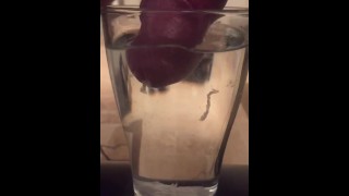 spunkdude72 cumming slowly in a glass of water