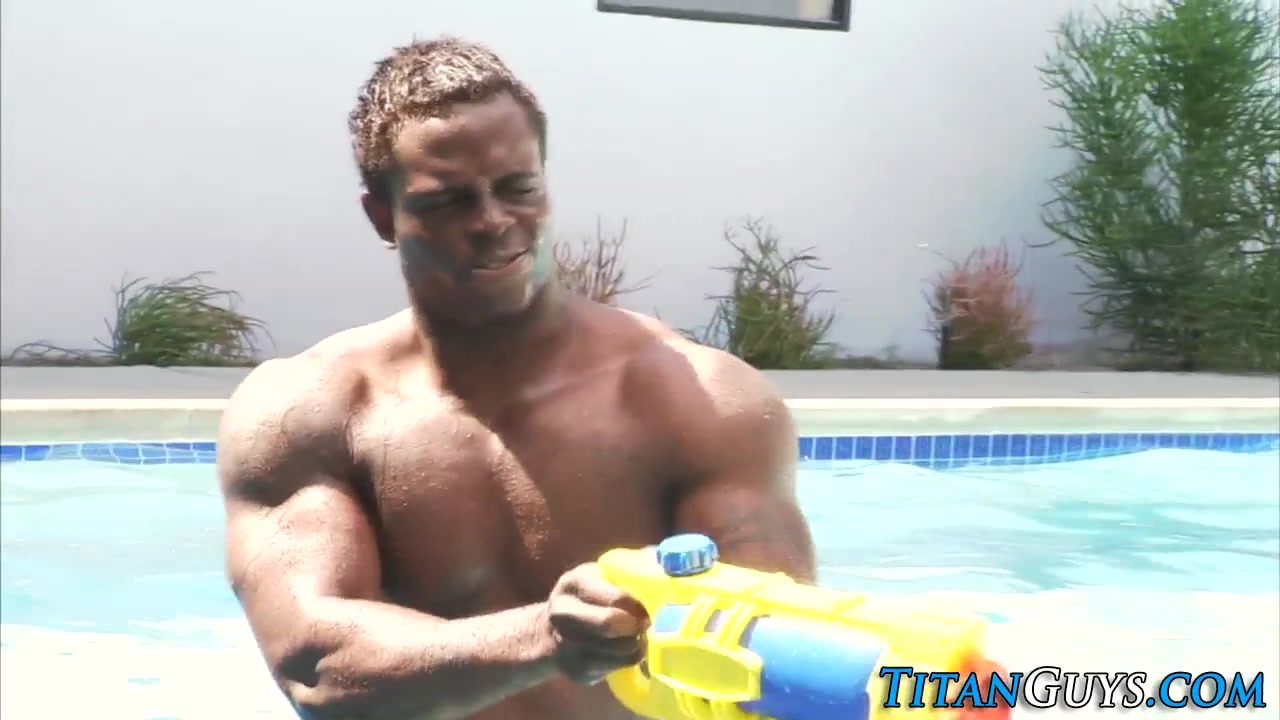 Muscly interracial hunks
