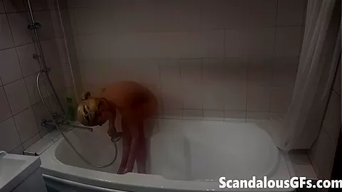 Lilu showers in bathtub POV